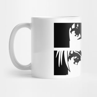 KZ3 D9 Kimizero Our Dating Story Keiken Zumi Cute Couple Black and White Anime Eyes Characters Kashima Ryuuto / Ryuto and Runa Shirakawa Vector Gifts x October 2023 Mug